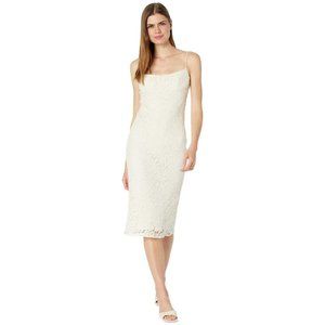 Bardot Womens Size 10 Long White Lace Bias Lined Midi Dress NEW